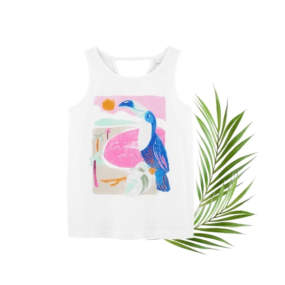 Girl's Toucan Jersey Tank Top From Carter's - Picture 1 of 2
